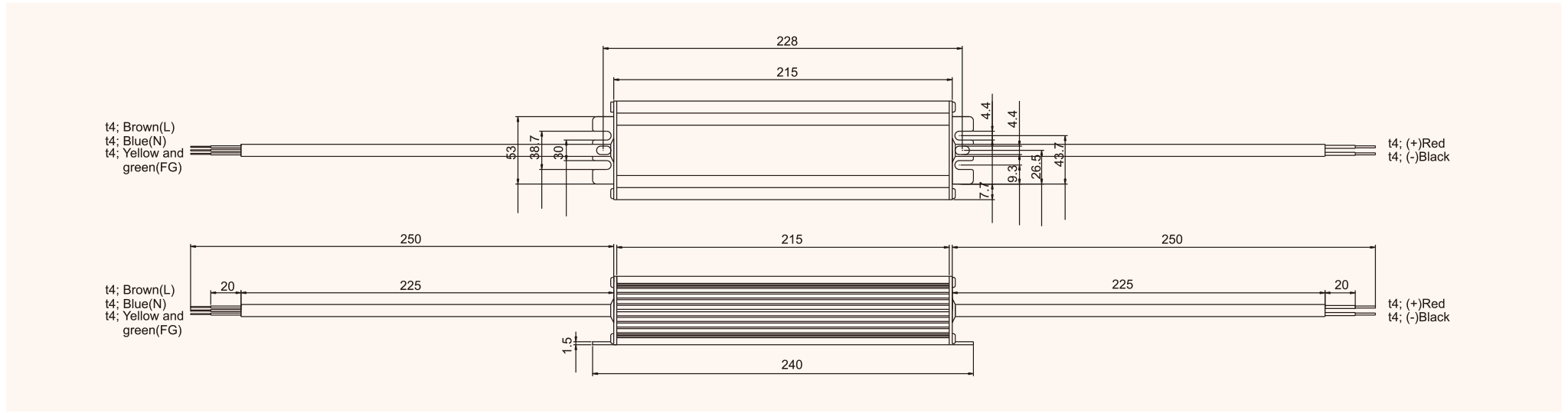 防水 IP67 LED 驱动器交流 110v/220v 到恒定直流输出 200W 电源