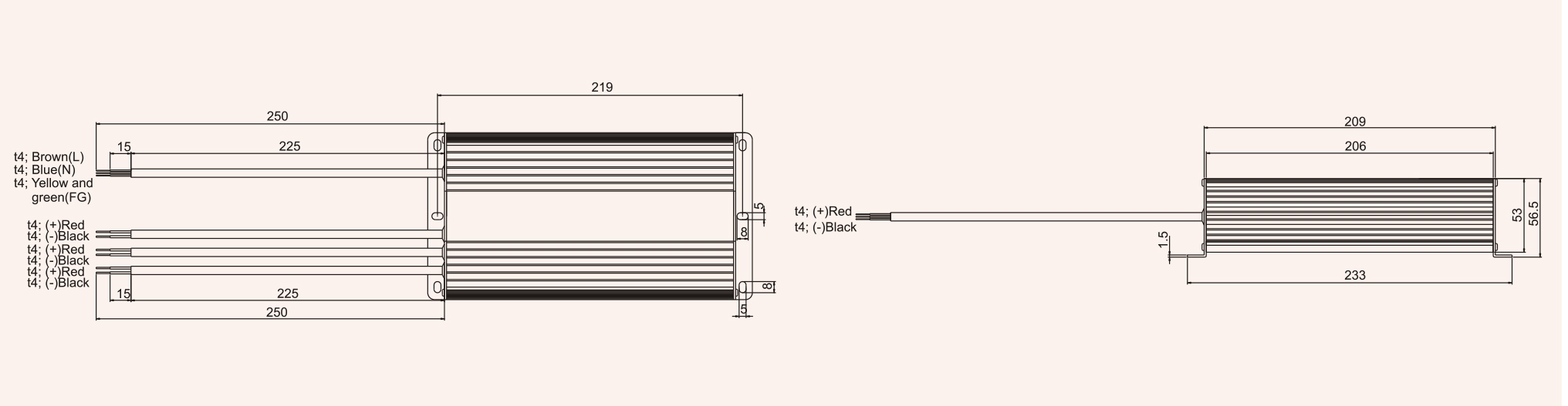 防水 IP67 LED 驱动器交流 110v/220v 到恒定直流输出 250W 电源