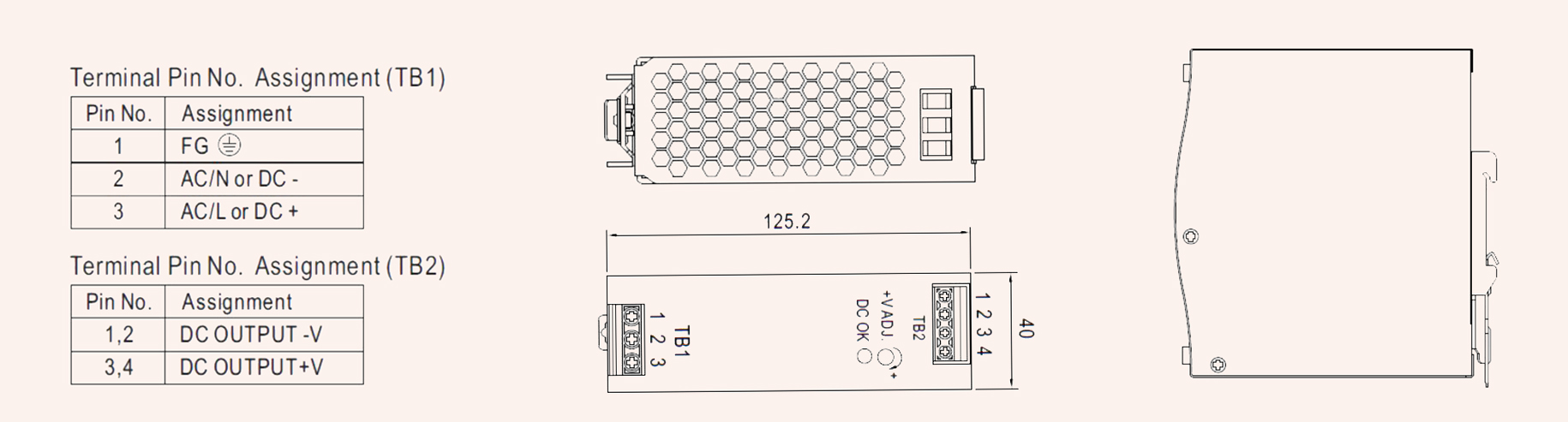 EDR导轨120w 交流转直流单路输出开关电源