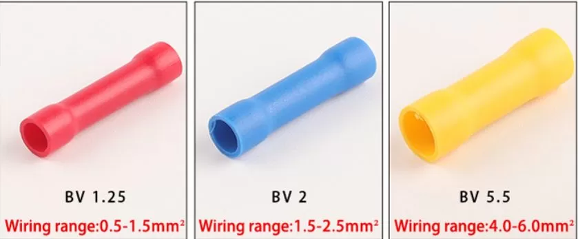 工厂供应PVC接线端BV1.25 BV2 BV5.5绝缘对接连接器  title=